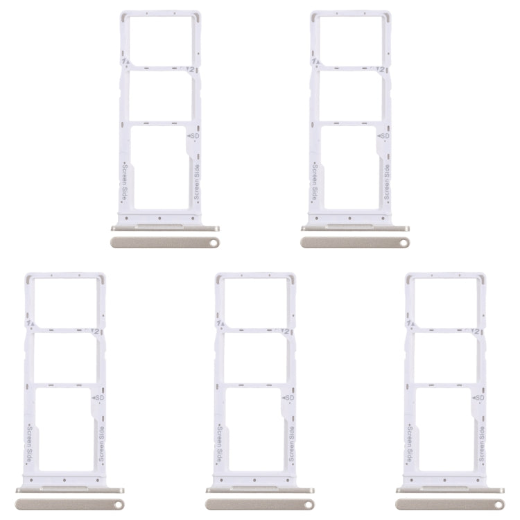 For Infinix Smart 8 X6525 5pcs SIM Card Tray + SIM Card Tray + Micro SD Card Tray (Gold) by buy2fix