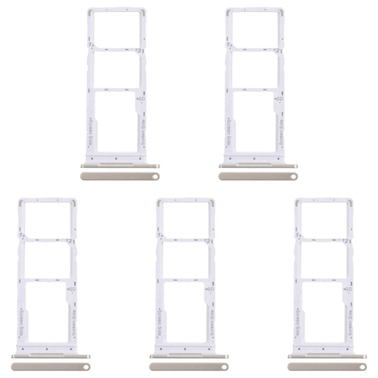 For Infinix Smart 8 X6525 5pcs SIM Card Tray + SIM Card Tray + Micro SD Card Tray (Gold) by buy2fix