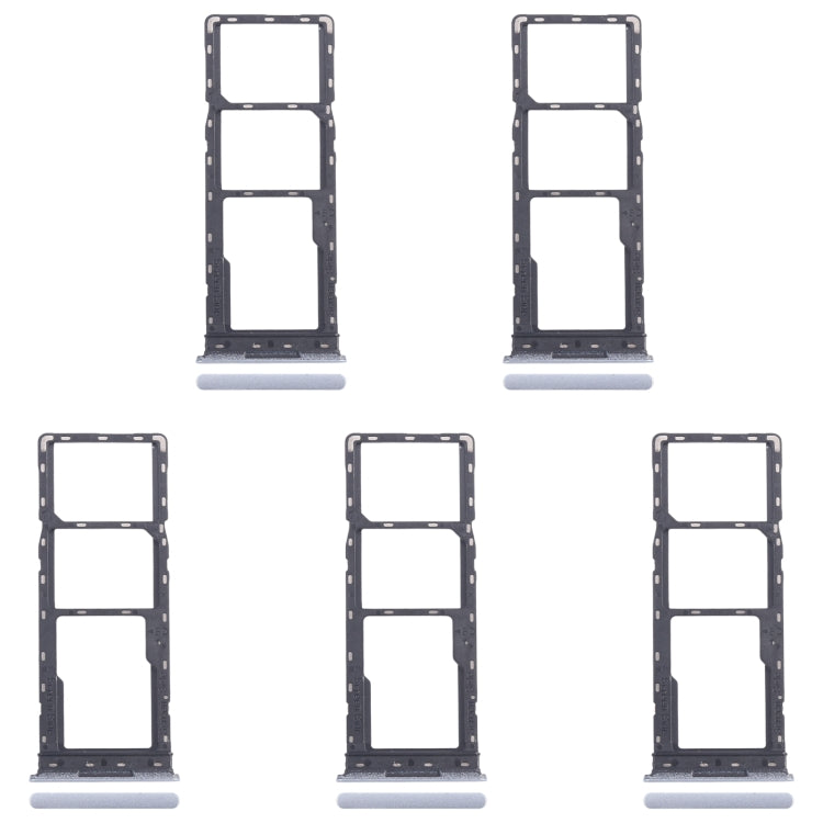 For Infinix Smart 8 X6525 5pcs SIM Card Tray + SIM Card Tray + Micro SD Card Tray (Silver) by buy2fix