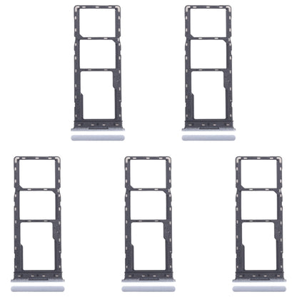For Infinix Smart 8 X6525 5pcs SIM Card Tray + SIM Card Tray + Micro SD Card Tray (Silver) by buy2fix