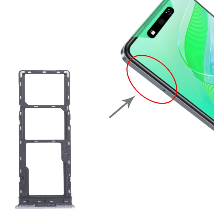 For Infinix Smart 8 X6525 5pcs SIM Card Tray + SIM Card Tray + Micro SD Card Tray (Silver) by buy2fix