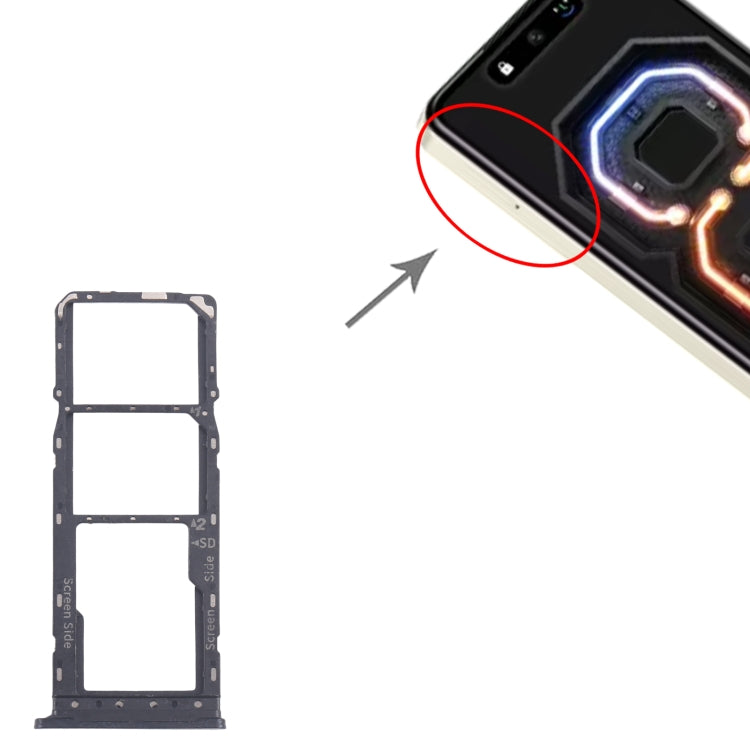 For Infinix Smart 8 Plus X6526 5pcs SIM Card Tray + SIM Card Tray + Micro SD Card Tray (Black) by buy2fix