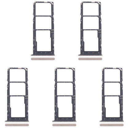 For Infinix Smart 8 Plus X6526 5pcs SIM Card Tray + SIM Card Tray + Micro SD Card Tray (Gold) by buy2fix