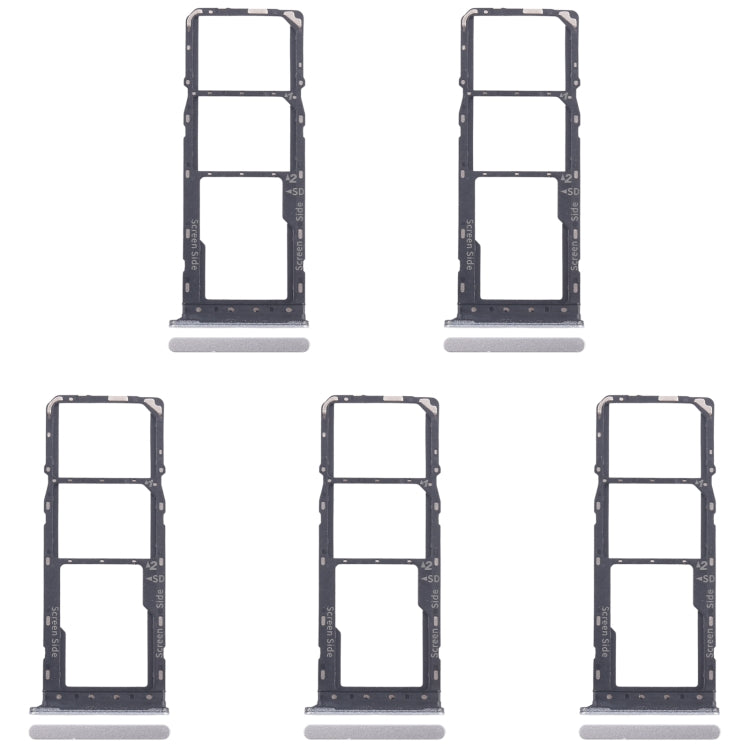 For Infinix Smart 8 Plus X6526 5pcs SIM Card Tray + SIM Card Tray + Micro SD Card Tray (Silver) by buy2fix