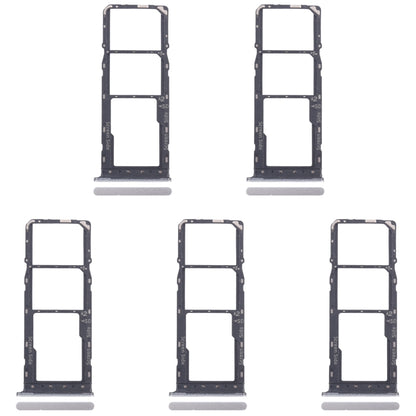 For Infinix Smart 8 Plus X6526 5pcs SIM Card Tray + SIM Card Tray + Micro SD Card Tray (Silver) by buy2fix