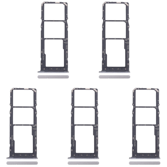 For Infinix Smart 8 Plus X6526 5pcs SIM Card Tray + SIM Card Tray + Micro SD Card Tray (Silver) by buy2fix