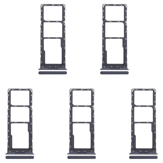 For Infinix Smart 8 India 5pcs SIM Card Tray + SIM Card Tray + Micro SD Card Tray (Black) by buy2fix