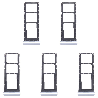 For Infinix Smart 8 India 5pcs SIM Card Tray + SIM Card Tray + Micro SD Card Tray (Silver) by buy2fix