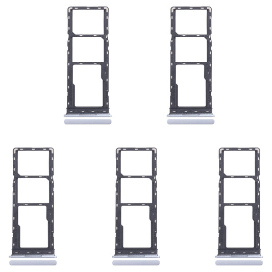 For Infinix Smart 8 Pro X6525 5pcs SIM Card Tray + SIM Card Tray + Micro SD Card Tray (Silver) by buy2fix