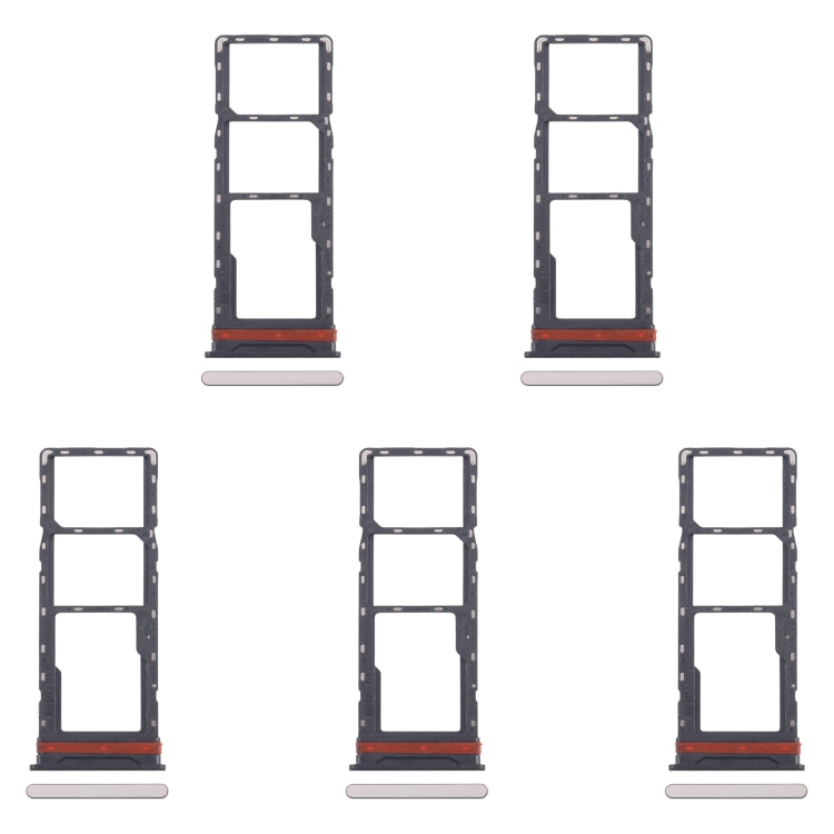 For Infinix Hot 40 X6836 5pcs SIM Card Tray + SIM Card Tray + Micro SD Card Tray (Gold) by buy2fix