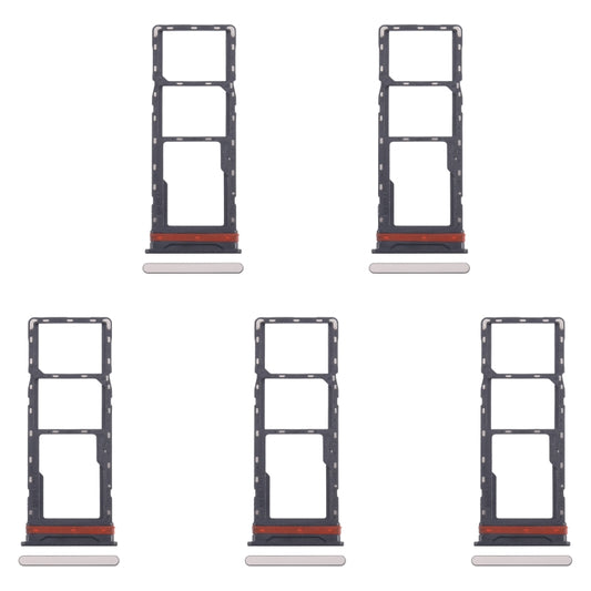 For Infinix Hot 40 X6836 5pcs SIM Card Tray + SIM Card Tray + Micro SD Card Tray (Gold) by buy2fix