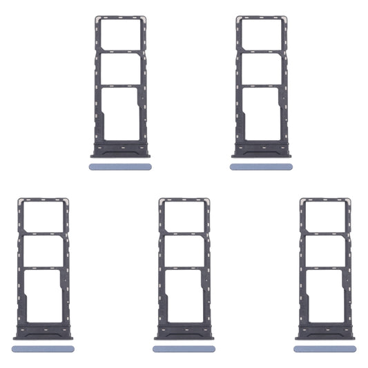For Infinix Hot 40 X6836 5pcs SIM Card Tray + SIM Card Tray + Micro SD Card Tray (Blue) by buy2fix