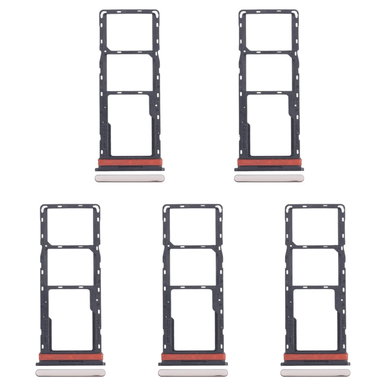 For Infinix Hot 40i X6528B 5pcs SIM Card Tray + SIM Card Tray + Micro SD Card Tray (Gold) by buy2fix