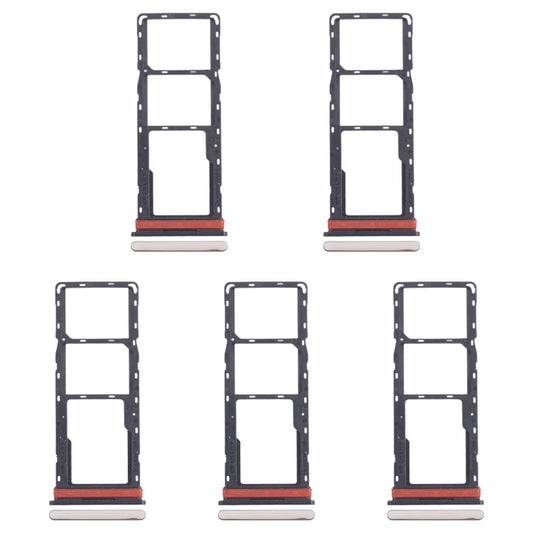 For Infinix Hot 40i X6528B 5pcs SIM Card Tray + SIM Card Tray + Micro SD Card Tray (Gold) by buy2fix