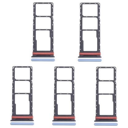 For Infinix Hot 40i X6528B 5pcs SIM Card Tray + SIM Card Tray + Micro SD Card Tray (Blue) by buy2fix