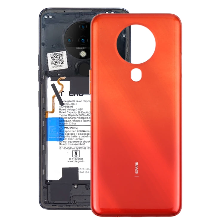 For Tecno Spark 6 Original Battery Back Cover(Red) by buy2fix