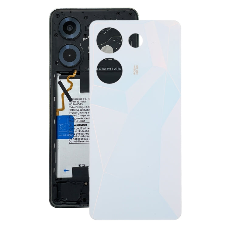 For Tecno Camon 20 Original Battery Back Cover(White) by buy2fix