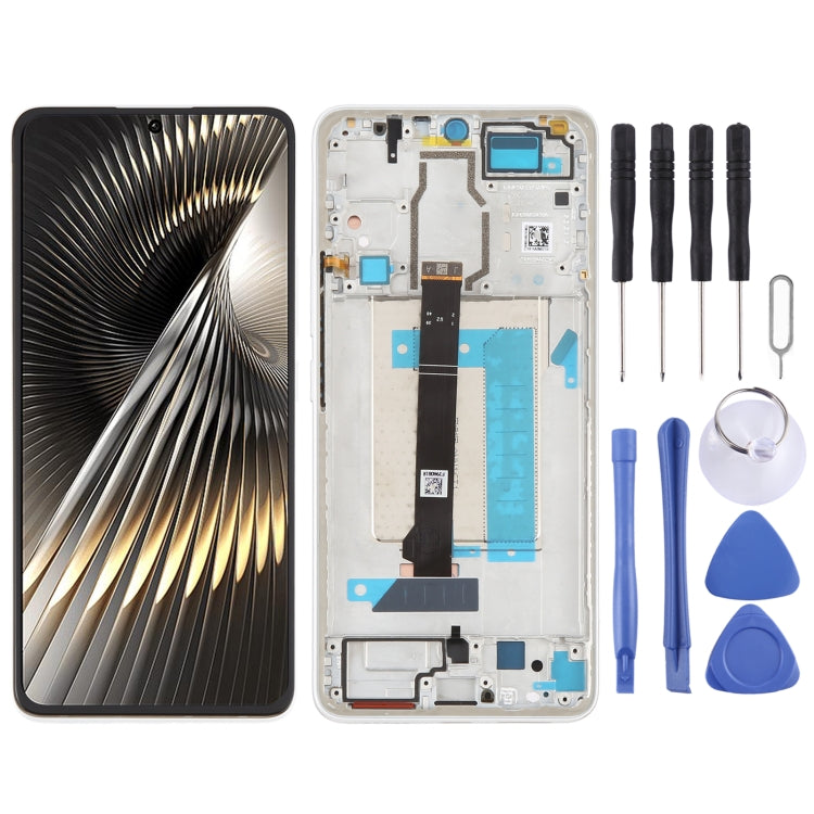 For Xiaomi Redmi Turbo 3 Original LCD Screen Digitizer Full Assembly with Frame (White) by buy2fix