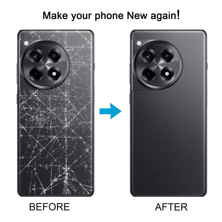 For OnePlus 12R Battery Back Cover with Camera Lens Cover(Gold) by buy2fix