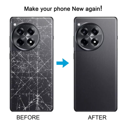 For OnePlus 12R Battery Back Cover with Camera Lens Cover(Gold) by buy2fix