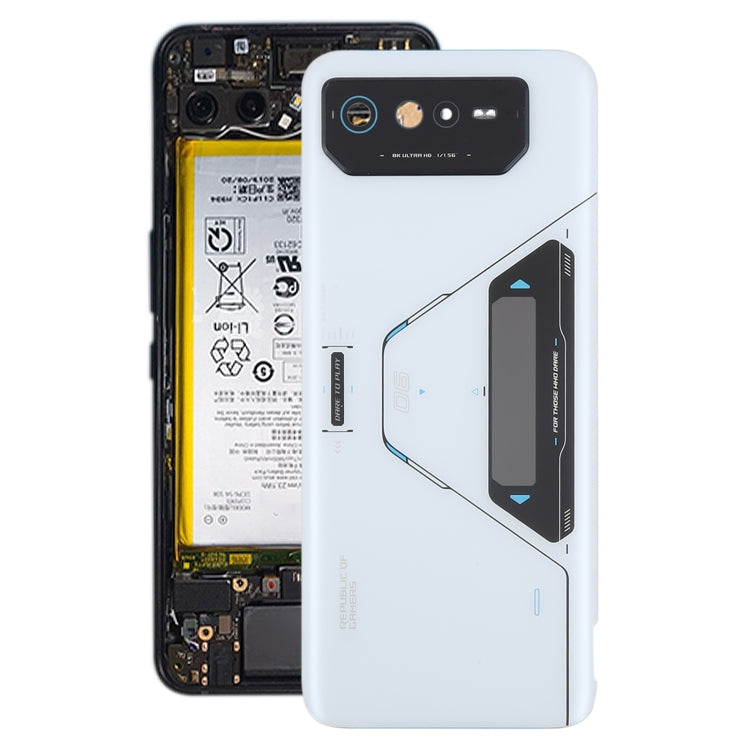 For Asus ROG Phone 6 Pro AI2201-D Glass Battery Back Cover with NFC/LCD(White) by buy2fix