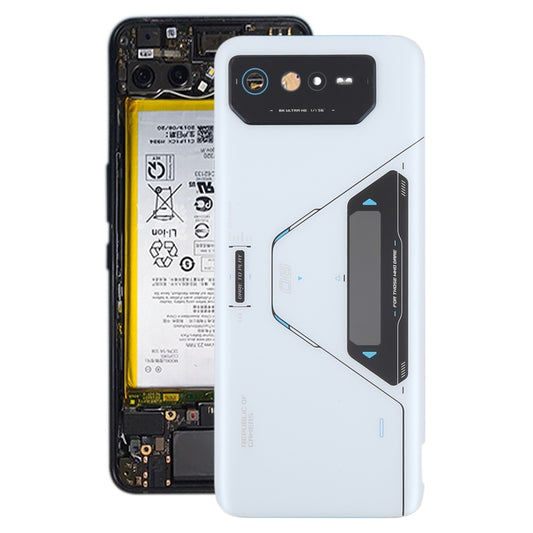 For Asus ROG Phone 6 Pro AI2201-D Glass Battery Back Cover with NFC/LCD(White) by buy2fix