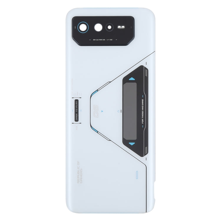 For Asus ROG Phone 6 Pro AI2201-D Glass Battery Back Cover with NFC/LCD(White) by buy2fix