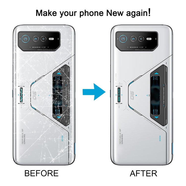 For Asus ROG Phone 6 Pro AI2201-D Glass Battery Back Cover with NFC/LCD(White) by buy2fix