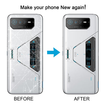 For Asus ROG Phone 6 Pro AI2201-D Glass Battery Back Cover with NFC/LCD(White) by buy2fix