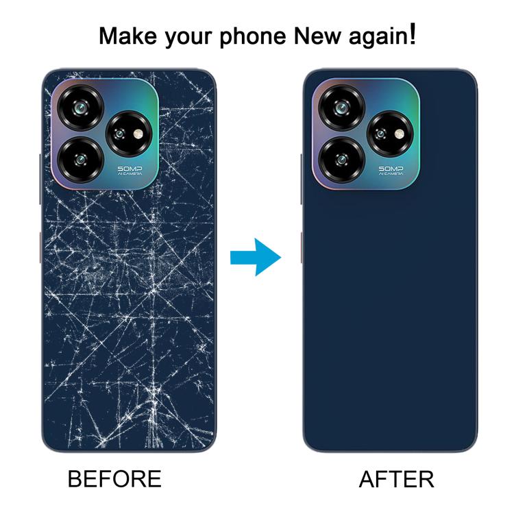 For ZTE Blade V60 Design Z2350 Glass Battery Back Cover with Adhesive(Blue) - For ZTE by buy2fix | Online Shopping UK | buy2fix