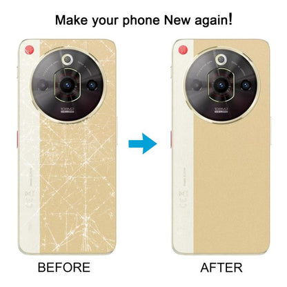 For ZTE nubia Focus Pro Z2351N Leather Battery Back Cover with Middle Frame / Camera Lens Cover(Gold) - For ZTE by buy2fix | Online Shopping UK | buy2fix