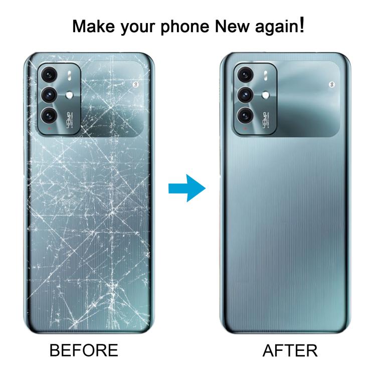 For ZTE Blade V40 Battery Back Cover with Adhesive / Camera Lens Cover(Blue) - For ZTE by buy2fix | Online Shopping UK | buy2fix