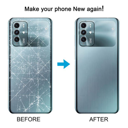 For ZTE Blade V40 Battery Back Cover with Adhesive / Camera Lens Cover(Blue) - For ZTE by buy2fix | Online Shopping UK | buy2fix