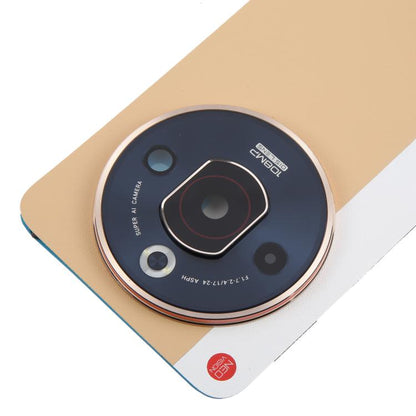 For ZTE nubia Focus Pro Z2351N Leather Battery Back Cover with Adhesive / Camera Lens Cover(Gold) - For ZTE by buy2fix | Online Shopping UK | buy2fix