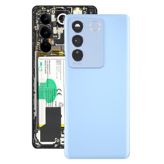 For vivo V27 / V27 Pro Battery Back Cover with Camera Lens Cover(Blue) - Back Cover by buy2fix | Online Shopping UK | buy2fix