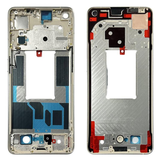 For OPPO Reno7 Pro 5G Front Housing LCD Frame Bezel Plate (Gold) by buy2fix