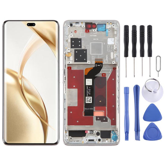 For Honor 200 Pro Original LCD Screen Digitizer Full Assembly with Frame (Silver)