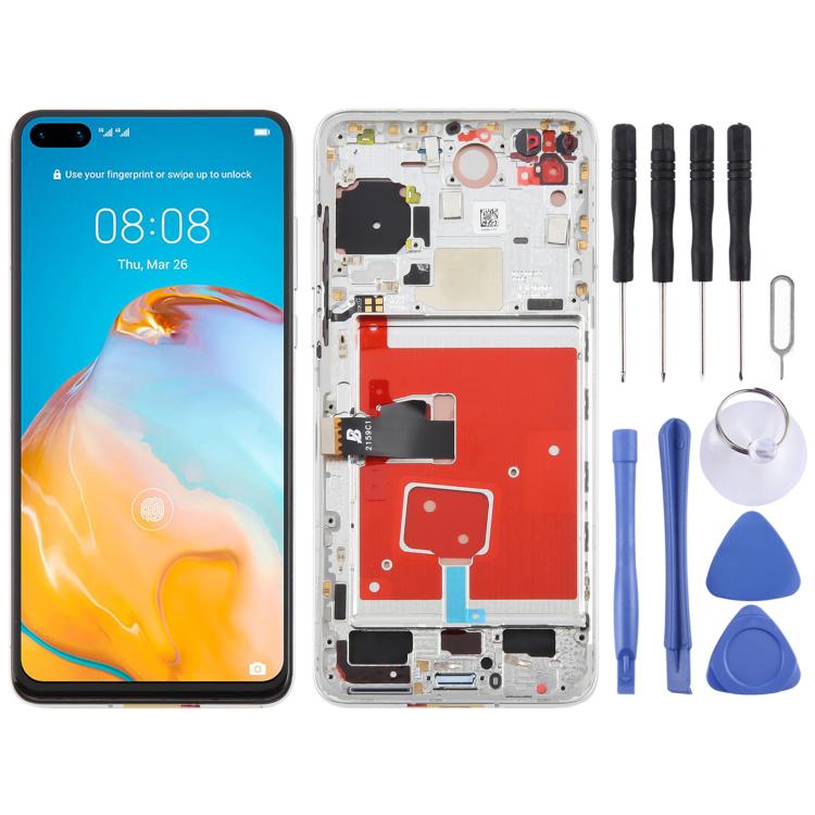 For Huawei P40 TFT LCD Screen Digitizer Full Assembly with Frame, Not Supporting Fingerprint Identification (Silver) - LCD Screen by buy2fix | Online Shopping UK | buy2fix