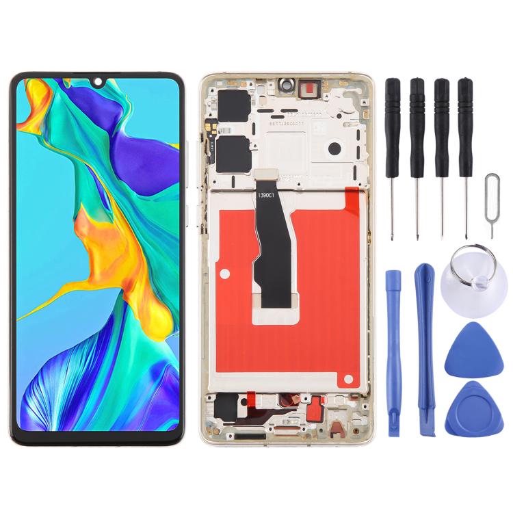 For Huawei P30 TFT LCD Screen Digitizer Full Assembly with Frame, Not Supporting Fingerprint Identification (Gold) - LCD Screen by buy2fix | Online Shopping UK | buy2fix