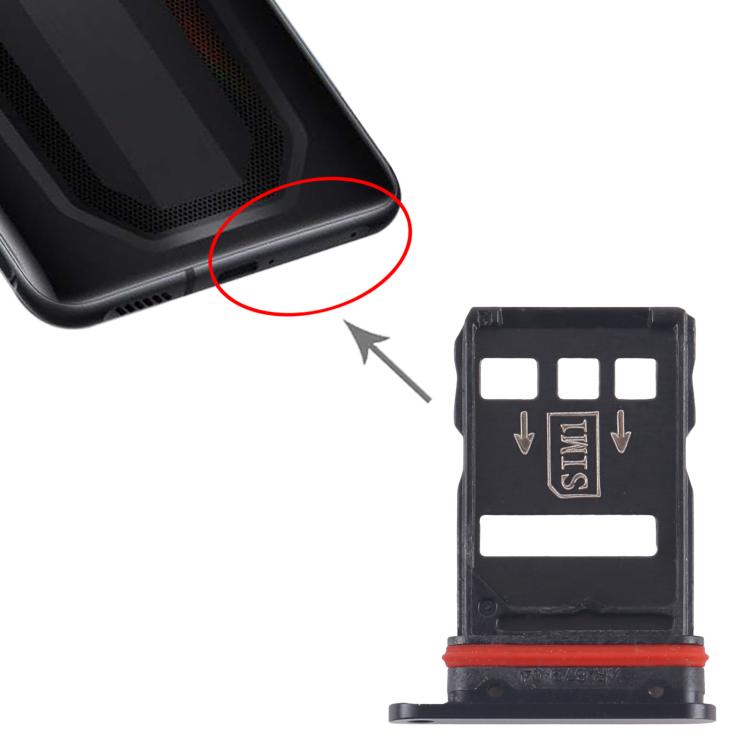For ZTE nubia RedMagic 7 NX679J SIM Card Tray + SIM Card Tray (Black) - For ZTE by buy2fix | Online Shopping UK | buy2fix