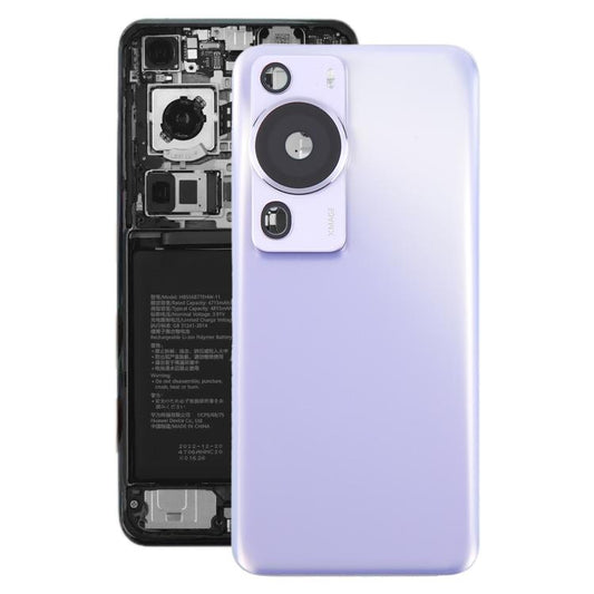 For Huawei P60 Pro Battery Back Cover with Camera Lens Cover(Purple) - Back Cover by buy2fix | Online Shopping UK | buy2fix