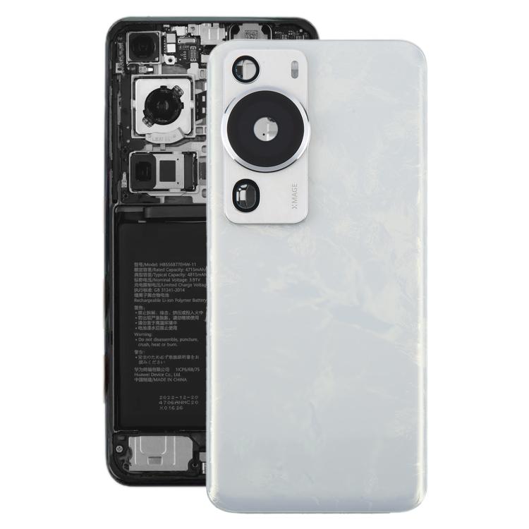 For Huawei P60 Pro Battery Back Cover with Camera Lens Cover(White) - Back Cover by buy2fix | Online Shopping UK | buy2fix