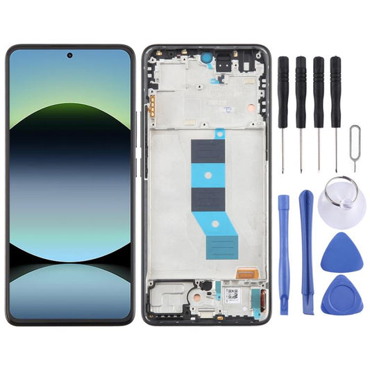 For Xiaomi Redmi Note 14 5G India AMOLED Original LCD Screen Digitizer Full Assembly with Frame (Black) - LCD Screen by buy2fix | Online Shopping UK | buy2fix