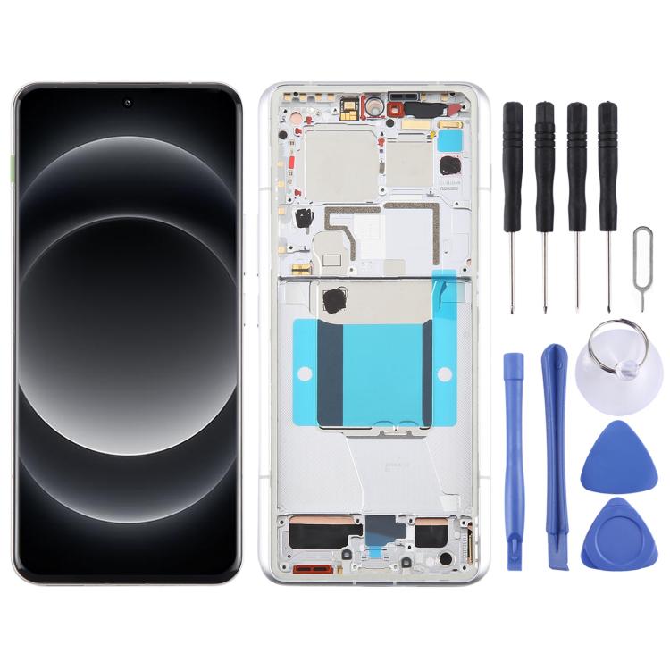 For Xiaomi 14 Ultra AMOLED Original LCD Screen Digitizer Full Assembly with Frame (Silver) - LCD Screen by buy2fix | Online Shopping UK | buy2fix