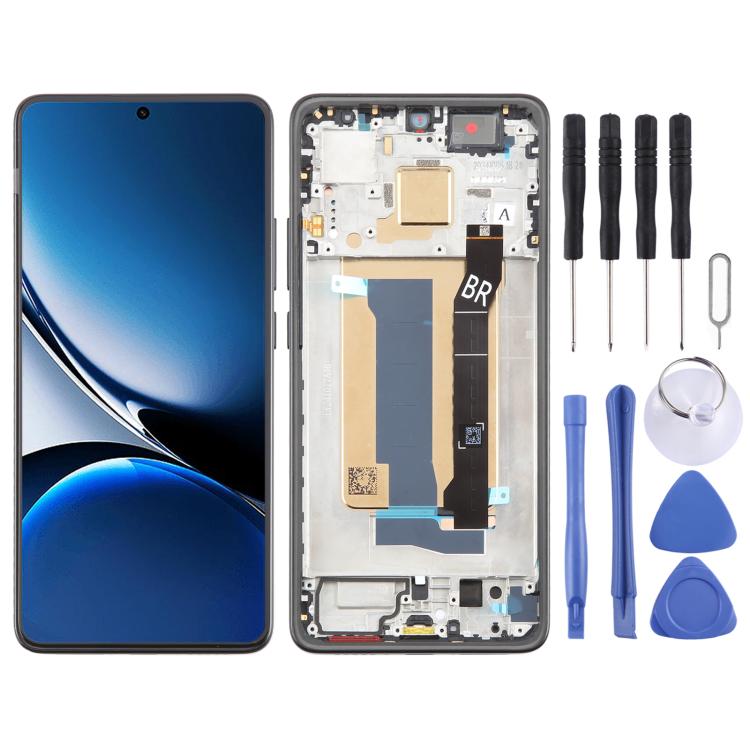 For Xiaomi Redmi Turbo 4 AMOLED Original LCD Screen Digitizer Full Assembly with Frame (Black) - LCD Screen by buy2fix | Online Shopping UK | buy2fix