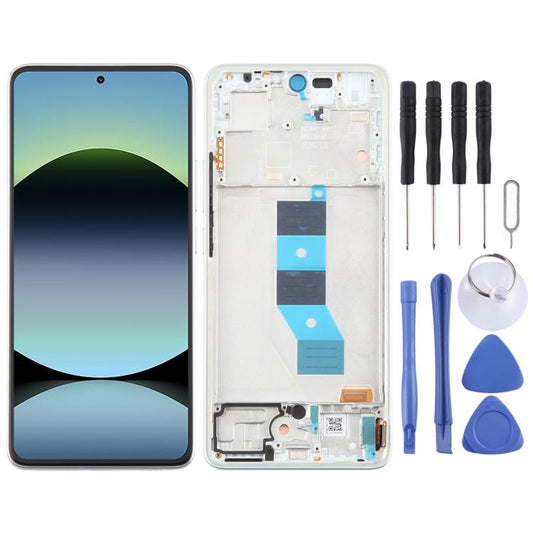 For Xiaomi Redmi Note 14 4G AMOLED Original LCD Screen Digitizer Full Assembly with Frame (Silver) - LCD Screen by buy2fix | Online Shopping UK | buy2fix