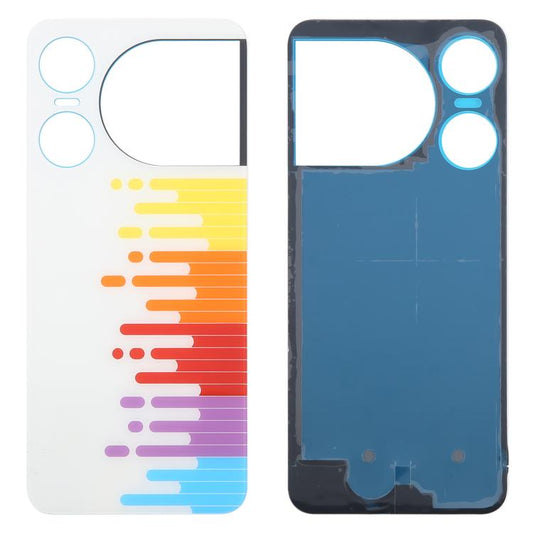 For ZTE nubia Music 2 Glass Battery Back Cover with Adhesive(White) - For ZTE by buy2fix | Online Shopping UK | buy2fix