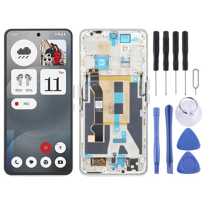 For Nothing Phone 3a A059 AMOLED Original LCD Screen Digitizer Full Assembly with Frame (White) - For Nothing by buy2fix | Online Shopping UK | buy2fix