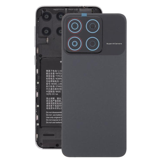 For ZTE Blade A35 Z2453 Plastic Back Cover with Camera Lens Cover(Black) - For ZTE by buy2fix | Online Shopping UK | buy2fix
