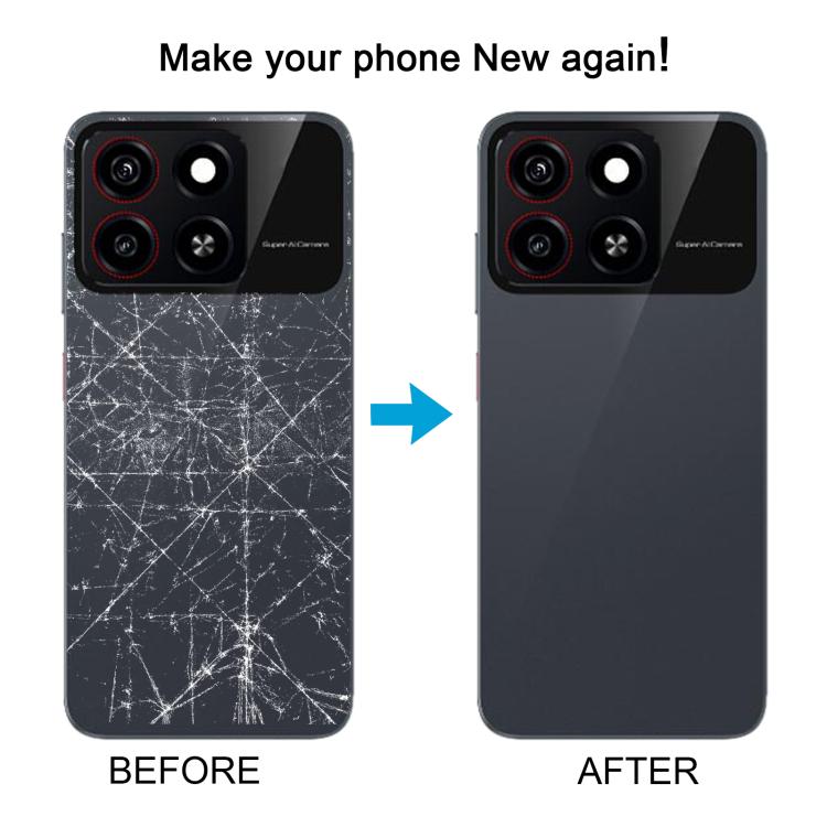 For ZTE Blade A35 Z2453 Plastic Back Cover with Camera Lens Cover(Black) - For ZTE by buy2fix | Online Shopping UK | buy2fix